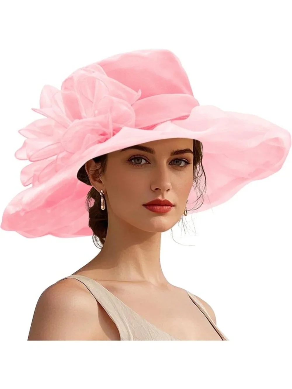 Elegant Vintage Organza Fascinator Derby Hat for Women - Tea Party & Wedding